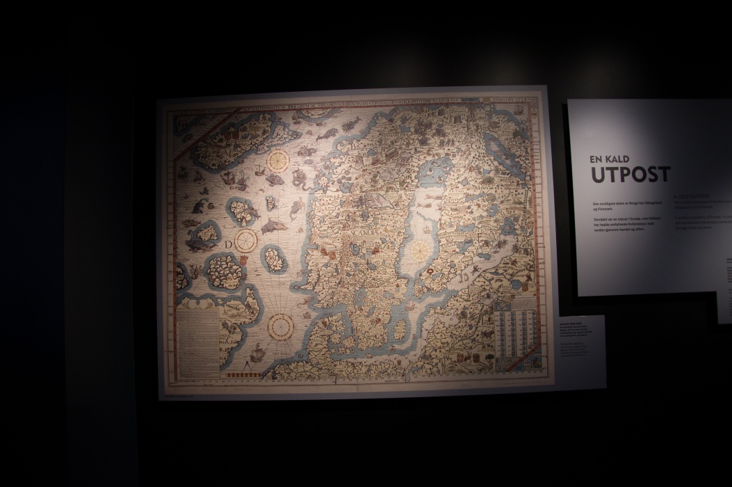 1539年に作成された歴史的な北欧地図